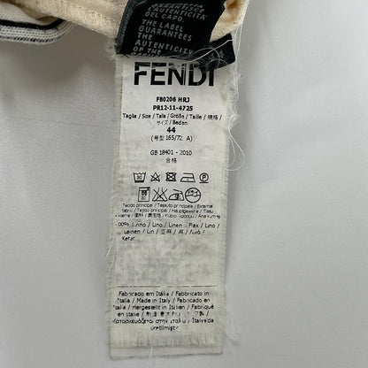 FENDI 2012 Linen Pants Ivory Size 44