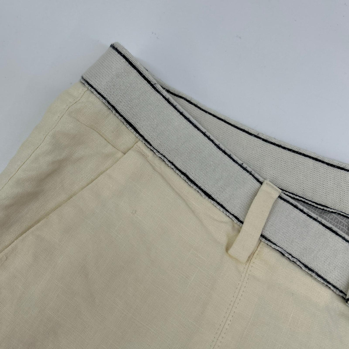 FENDI 2012 Linen Pants Ivory Size 44