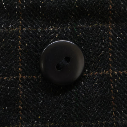 NIGEL CABOURN Military Check Pea Coat Black Size 46