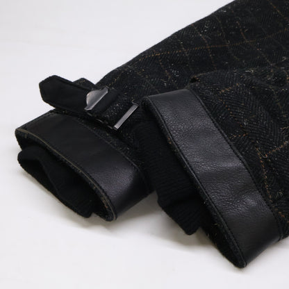 NIGEL CABOURN Military Check Pea Coat Black Size 46