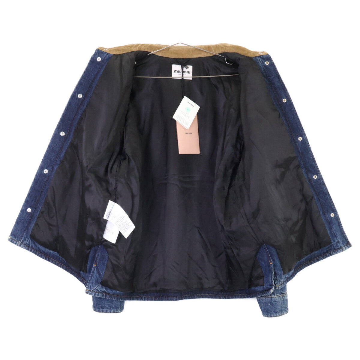MIUMIU '24 GWB234 Denim Down Jacket Blue Size 40