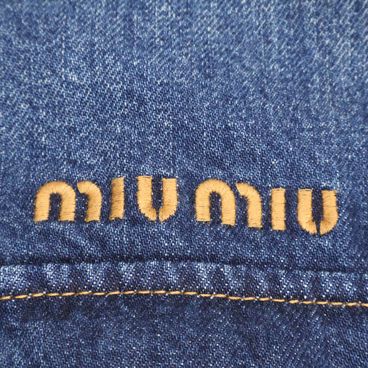 MIUMIU '24 GWB234 Denim Down Jacket Blue Size 40