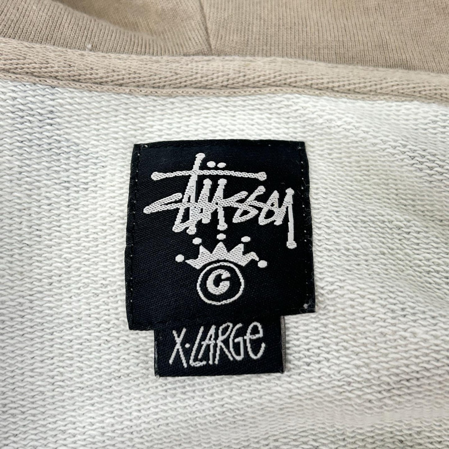 XL Stussy Camo Zip Up Cotton Hoodie Khaki Size XL
