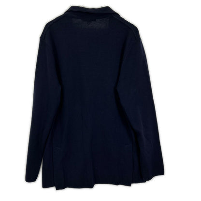LARDINI IVLJM56 Navy Knit Wool Jacket Size XXXL