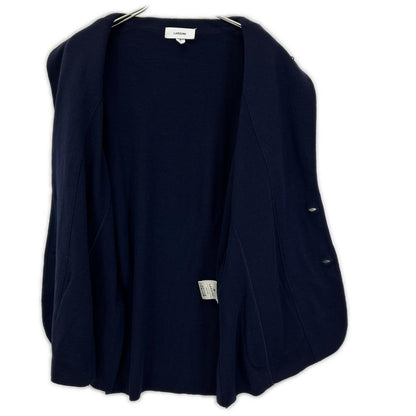 LARDINI IVLJM56 Navy Knit Wool Jacket Size XXXL
