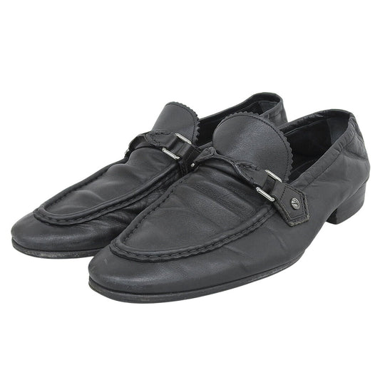 LOUIS VUITTON Black Leather Loafers 09 Size 9.5