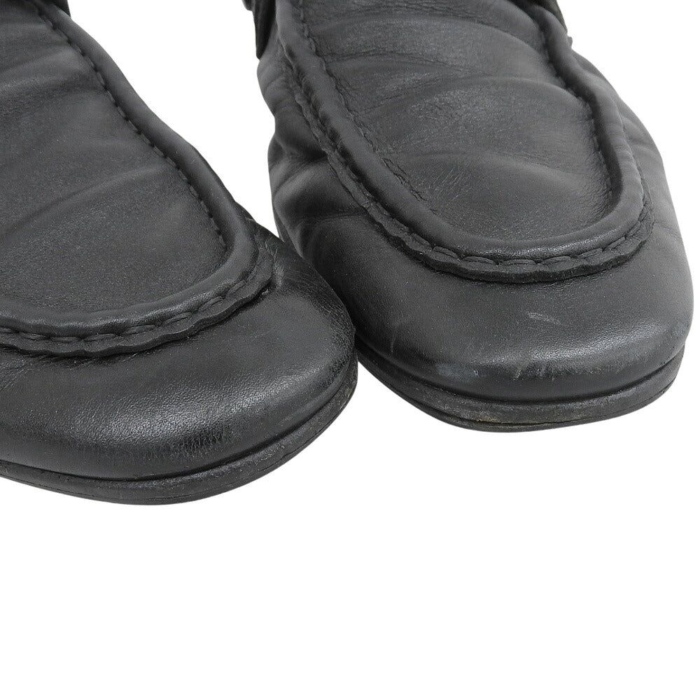 LOUIS VUITTON Black Leather Loafers 09 Size 9.5