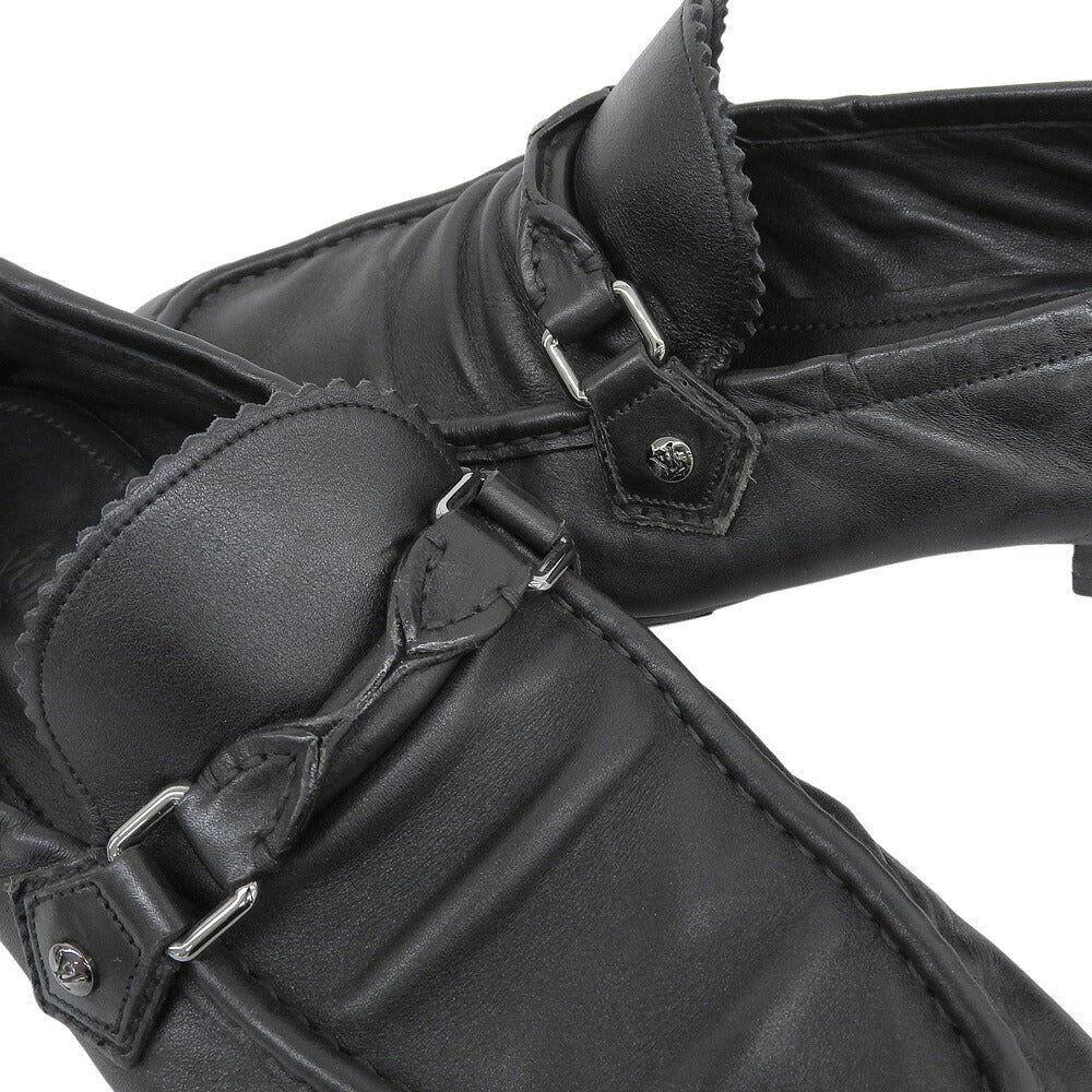 LOUIS VUITTON Black Leather Loafers 09 Size 9.5