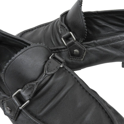 LOUIS VUITTON Black Leather Loafers 09 Size 9.5