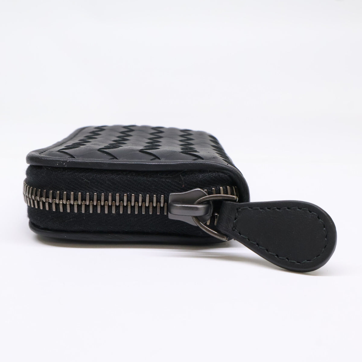 BOTTEGA VENETA Intrecciato Leather Coin Pouch Black