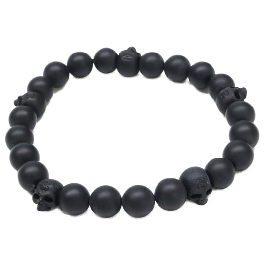 Mastermind Stussy Skull Bead Matte Black Bracelet Size ONE SIZE