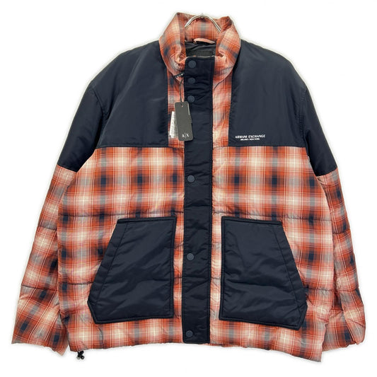 ARMANI EXCHANGE 6LZBL4 Check Down Jacket Orange/Black Size L