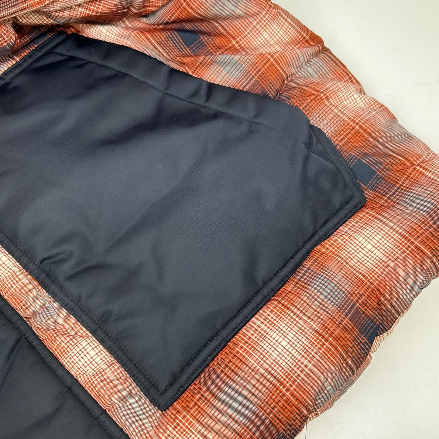 ARMANI EXCHANGE 6LZBL4 Check Down Jacket Orange/Black Size L