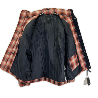 ARMANI EXCHANGE 6LZBL4 Check Down Jacket Orange/Black Size L