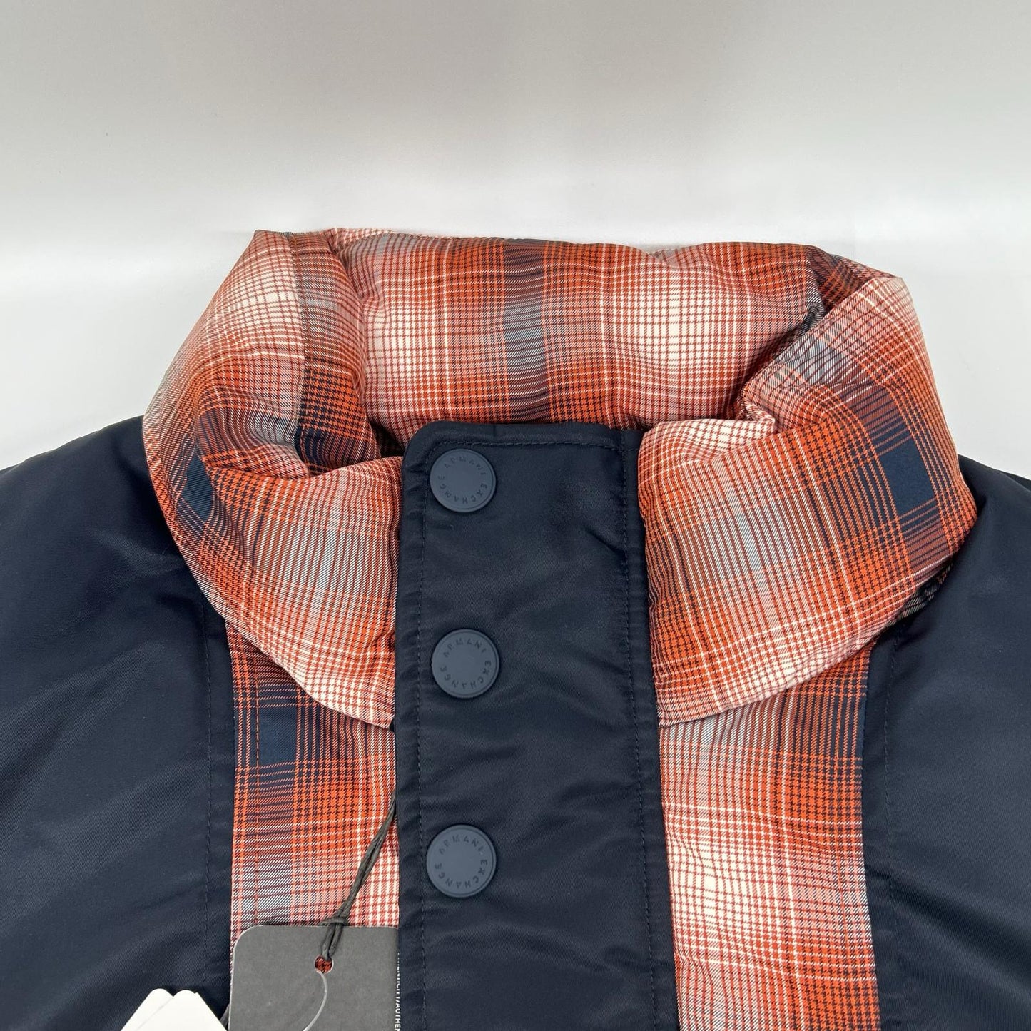 ARMANI EXCHANGE 6LZBL4 Check Down Jacket Orange/Black Size L