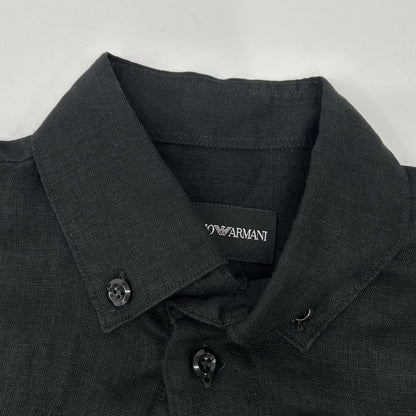 EMPORIOARMANI Black Eagle Embroidered Sleeve Shirt Size 38