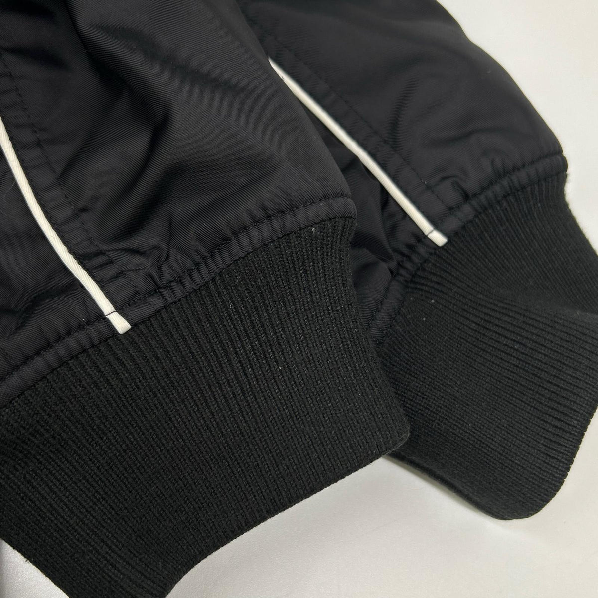 Supreme Black Contrast Script Nylon Varsity Jacket Size L