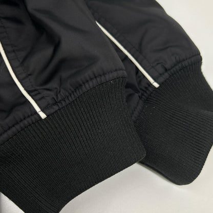 Supreme Black Contrast Script Nylon Varsity Jacket Size L