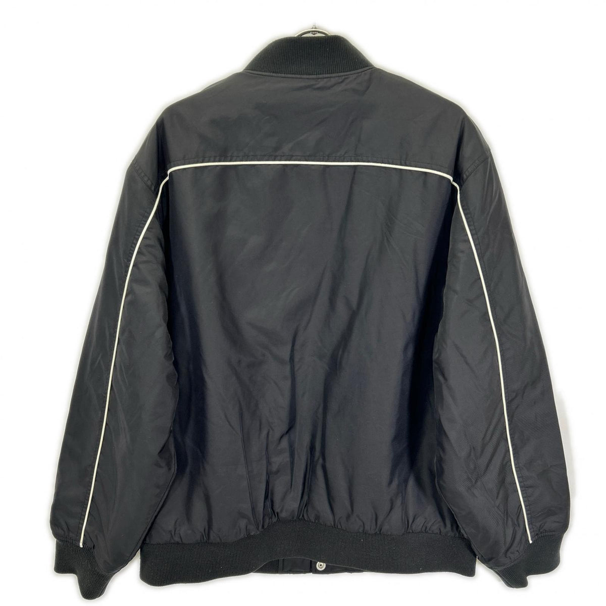 Supreme Black Contrast Script Nylon Varsity Jacket Size L