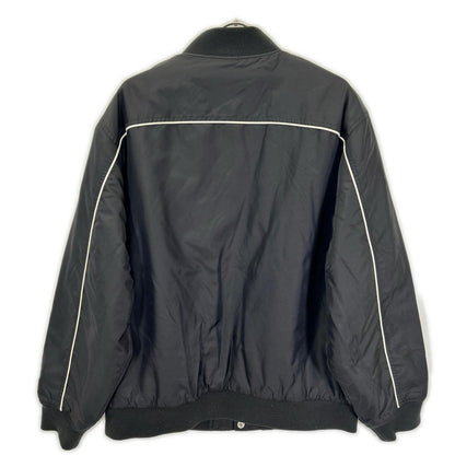 Supreme Black Contrast Script Nylon Varsity Jacket Size L