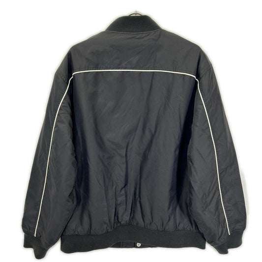 Supreme Black Contrast Script Nylon Varsity Jacket Size L