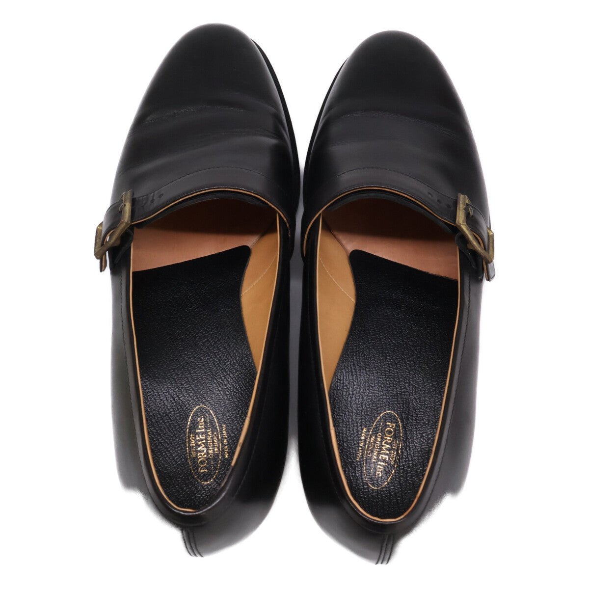 MONKS fm-124 Black Calf Monk Strap Shoes Sneakers Size 7