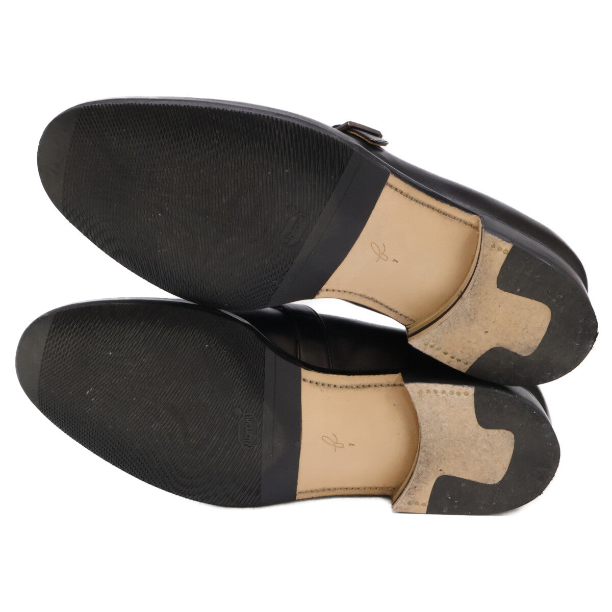 MONKS fm-124 Black Calf Monk Strap Shoes Sneakers Size 7