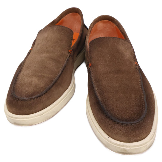 SANTONI MGDT17824TICBGEXS50 Suede Brown Loafers Size UK7