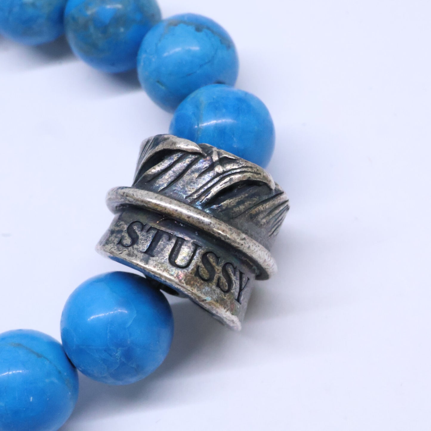 JAM HOME MADE x Stussy Rooster Howlite Bracelet Blue