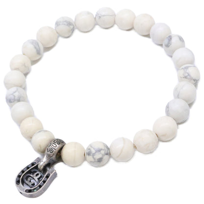 Stussy Horseshoe Charm Howlite Bracelet White