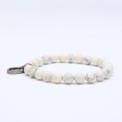 Stussy Horseshoe Charm Howlite Bracelet White