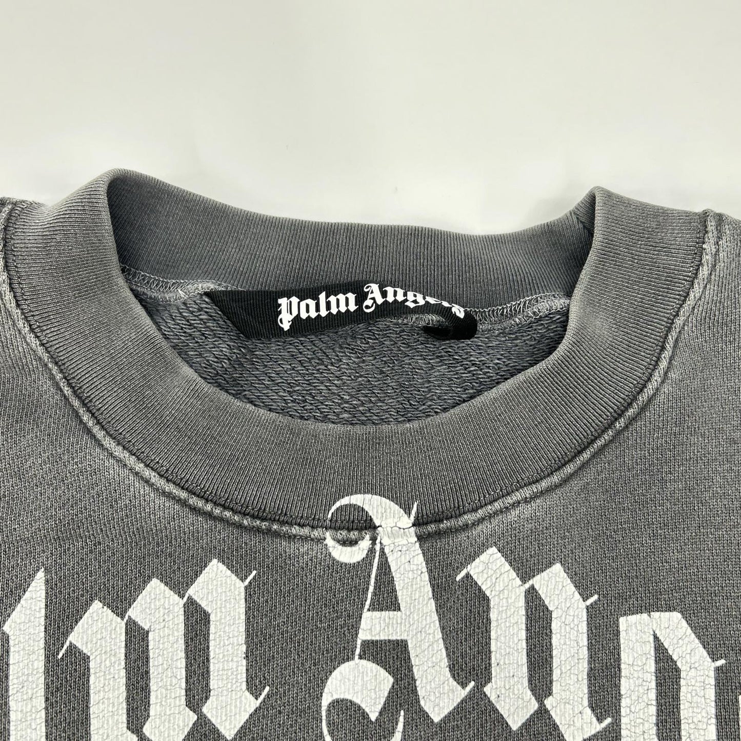 Palm Angels Grey Logo Cotton Sweatshirt Size XL