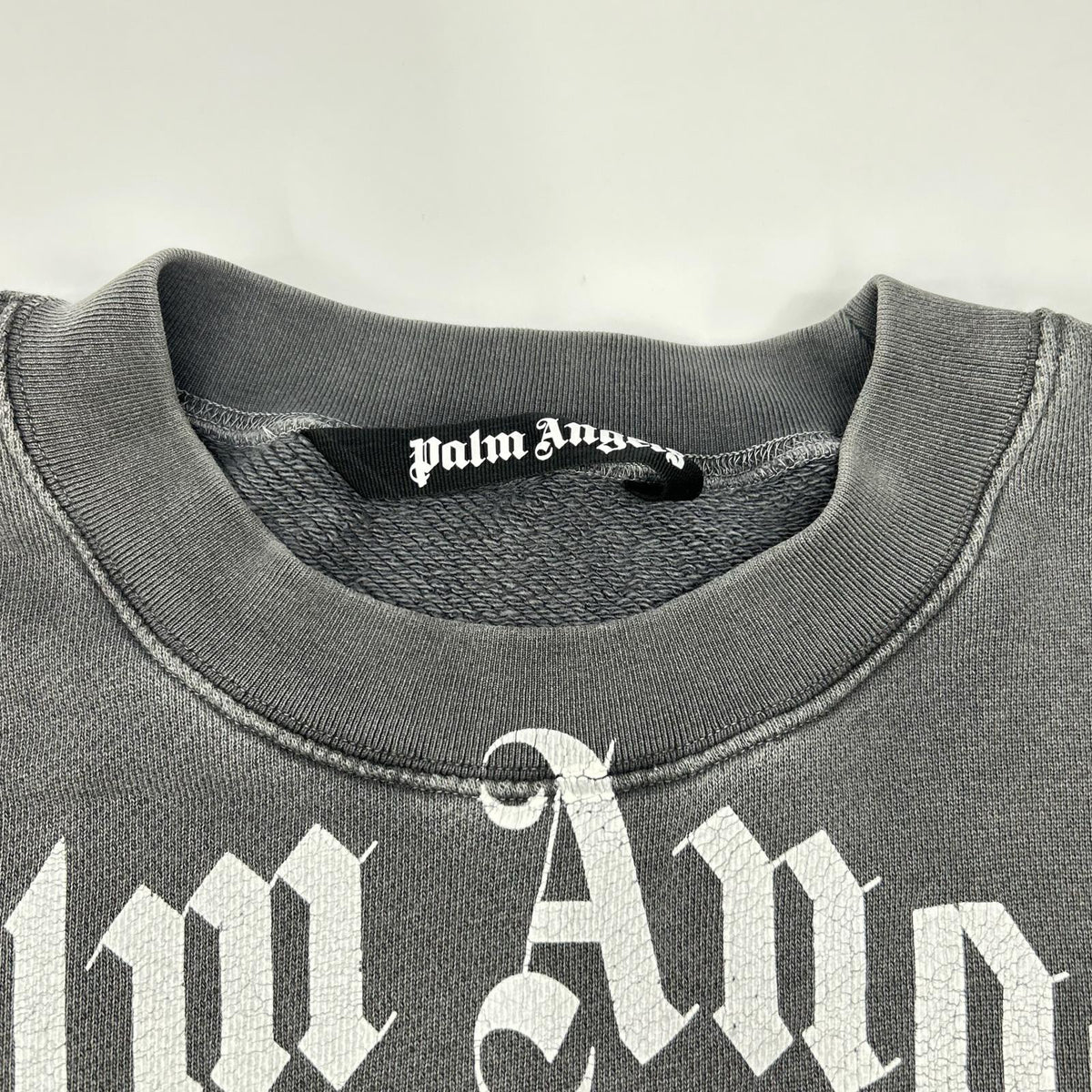 Palm Angels Grey Logo Cotton Sweatshirt Size XL