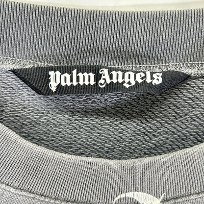 Palm Angels Grey Logo Cotton Sweatshirt Size XL