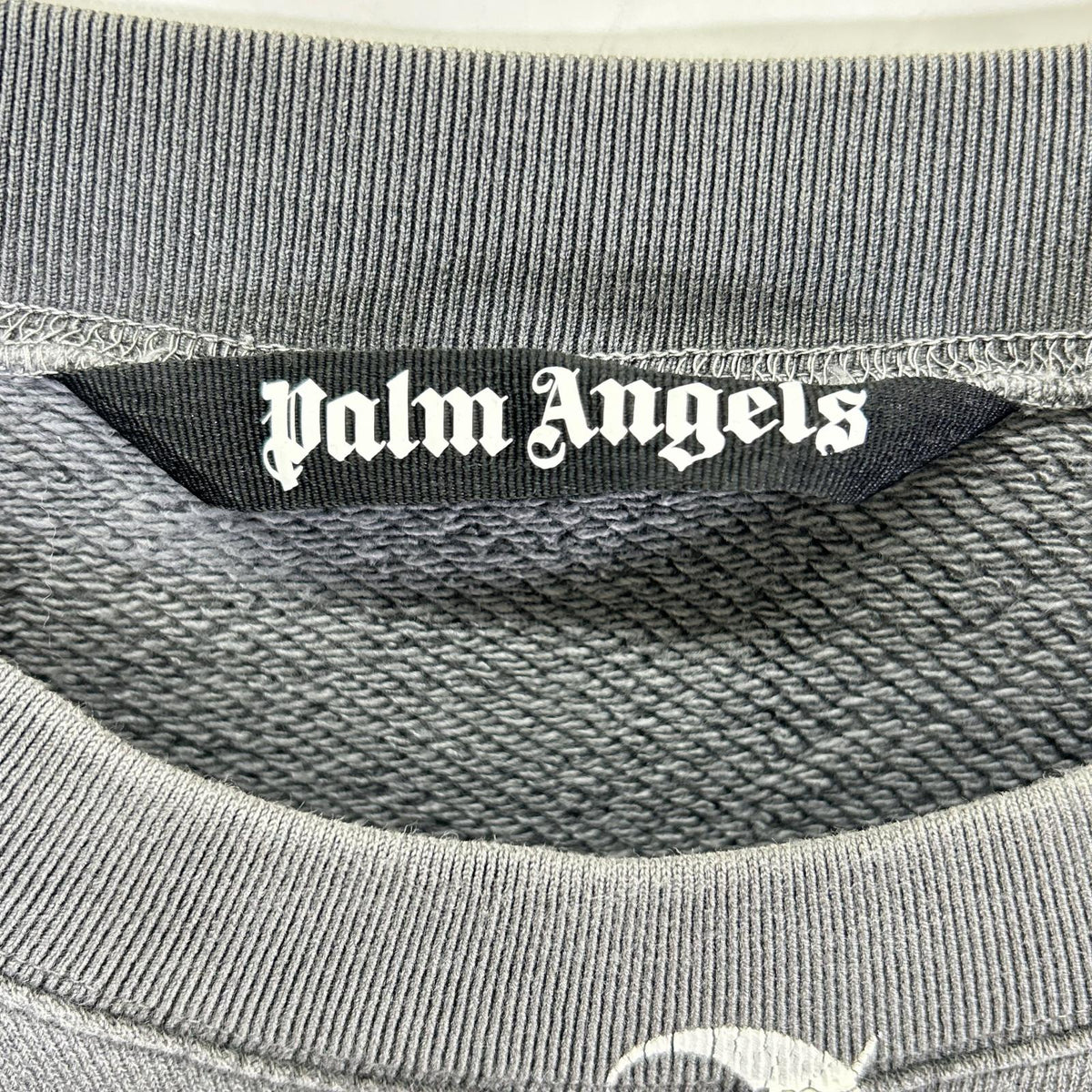 Palm Angels Grey Logo Cotton Sweatshirt Size XL
