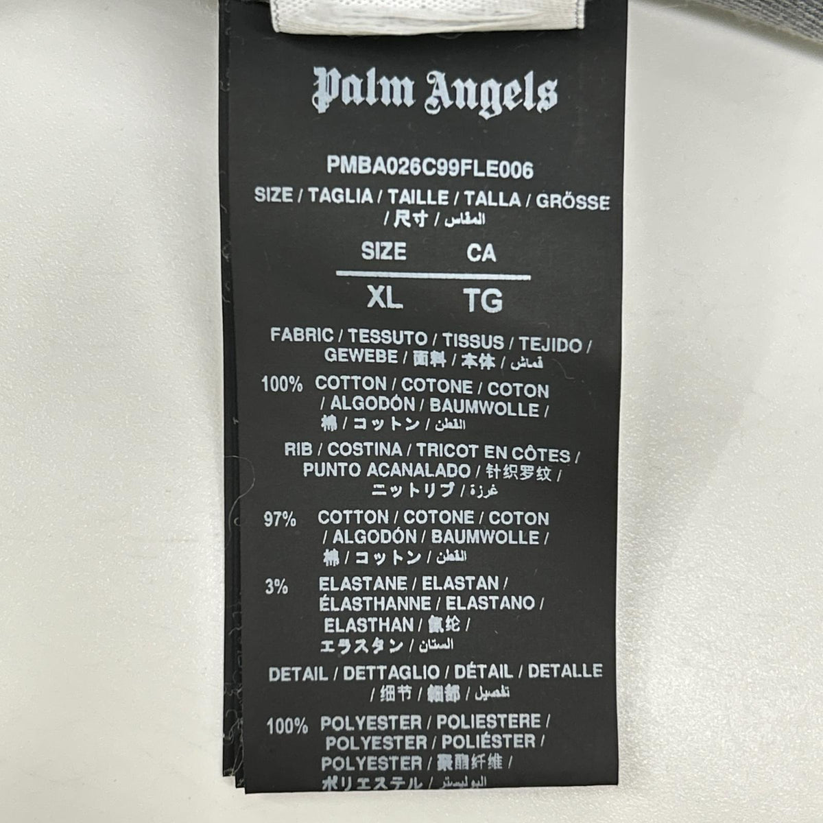 Palm Angels Grey Logo Cotton Sweatshirt Size XL