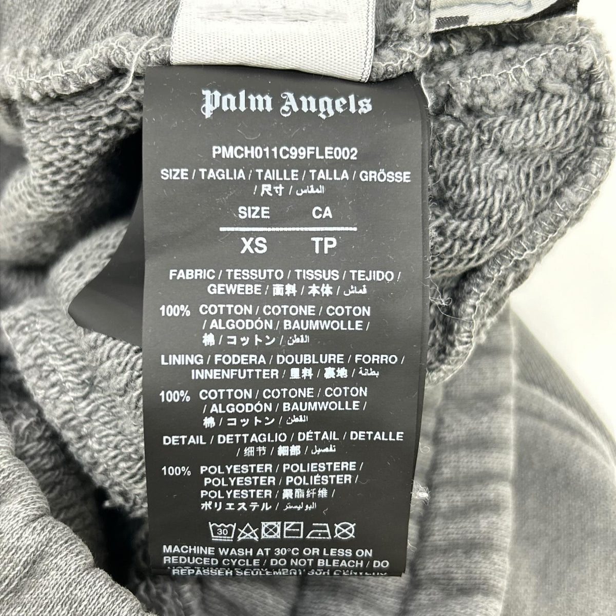 Palm Angels Gray Cotton Logo Sweatpants Sweatshirt Size XS