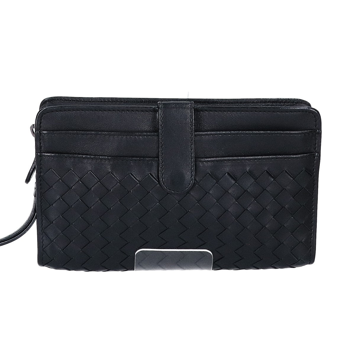 BOTTEGA VENETA Intrecciato Leather Clutch Bag Black