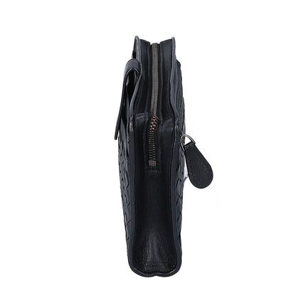 BOTTEGA VENETA Intrecciato Leather Clutch Bag Black