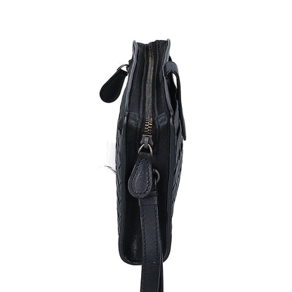 BOTTEGA VENETA Intrecciato Leather Clutch Bag Black