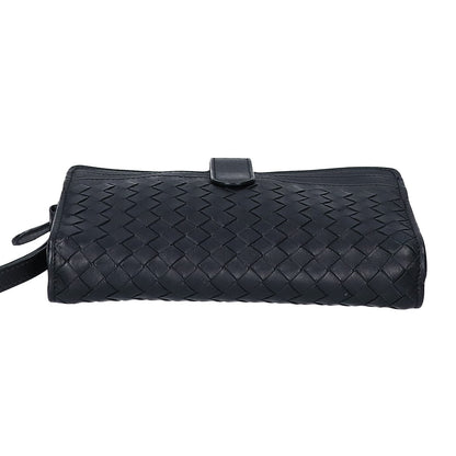 BOTTEGA VENETA Intrecciato Leather Clutch Bag Black
