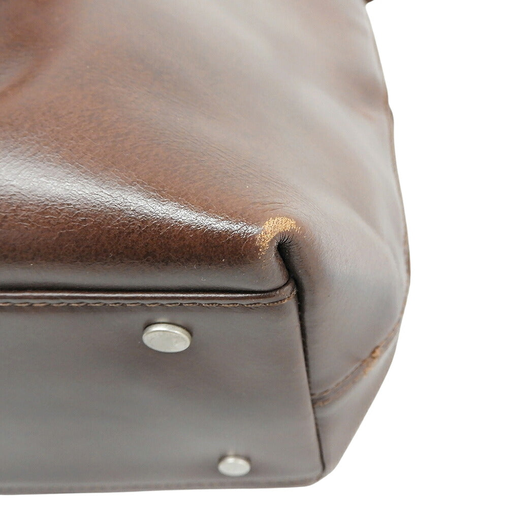 HERGOPOCH Waxing Leather Tote Bag Brown