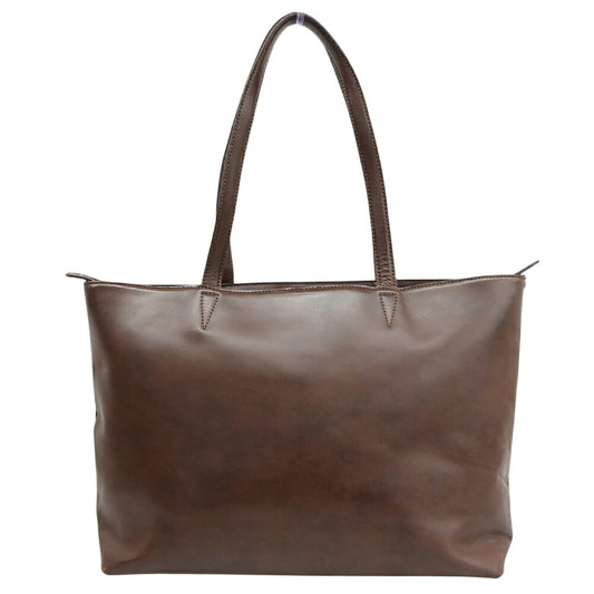 HERGOPOCH Waxing Leather Tote Bag Brown