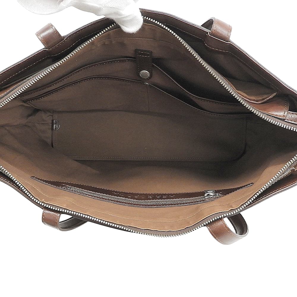 HERGOPOCH Waxing Leather Tote Bag Brown