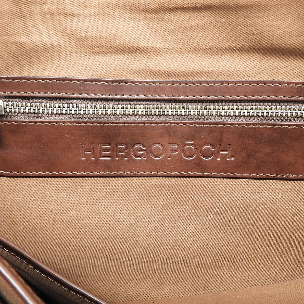 HERGOPOCH Waxing Leather Tote Bag Brown