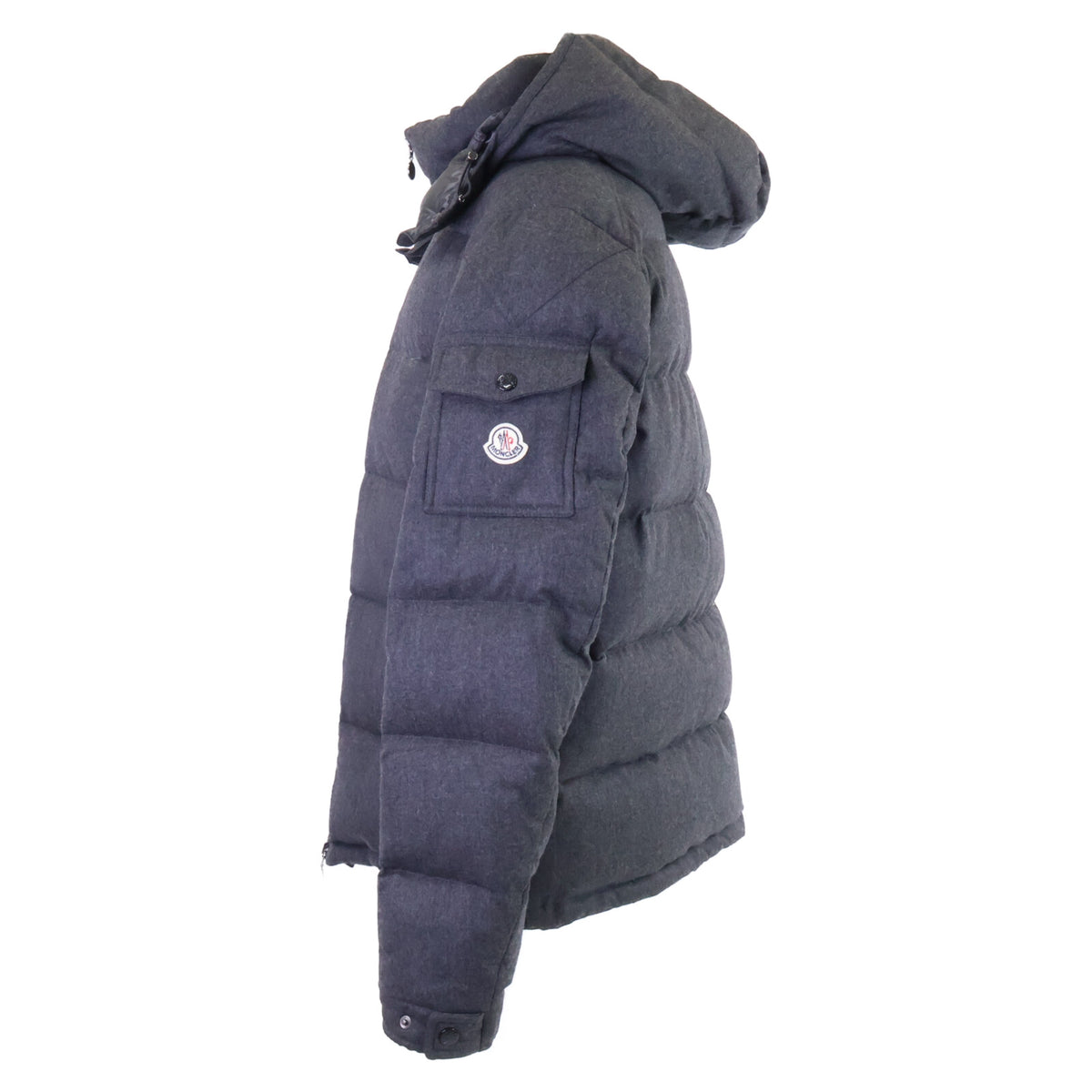 MONCLER Montgeneble Wool Hooded Down Jacket Charcoal Size 6
