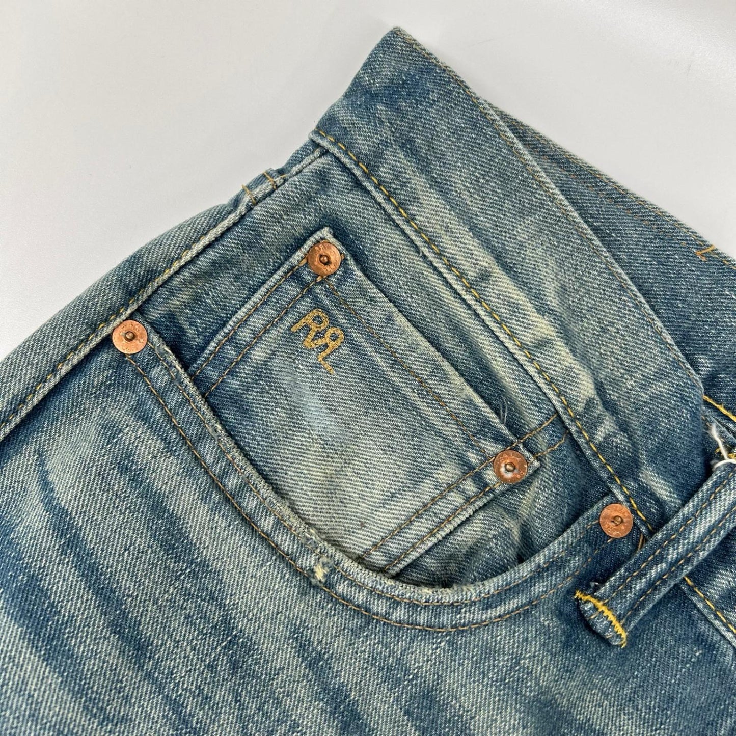 RRL Slim Fit Repaired Selvedge Denim Jeans Size 32×30