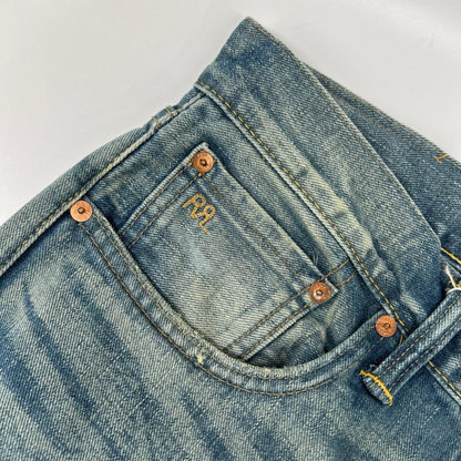 RRL Slim Fit Repaired Selvedge Denim Jeans Size 32×30