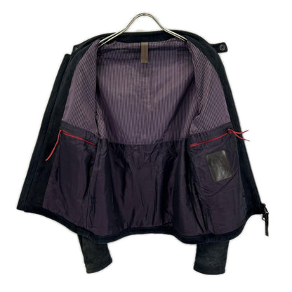RUFFO Beams Excl. Black Suede Single Rider Jacket Size 44