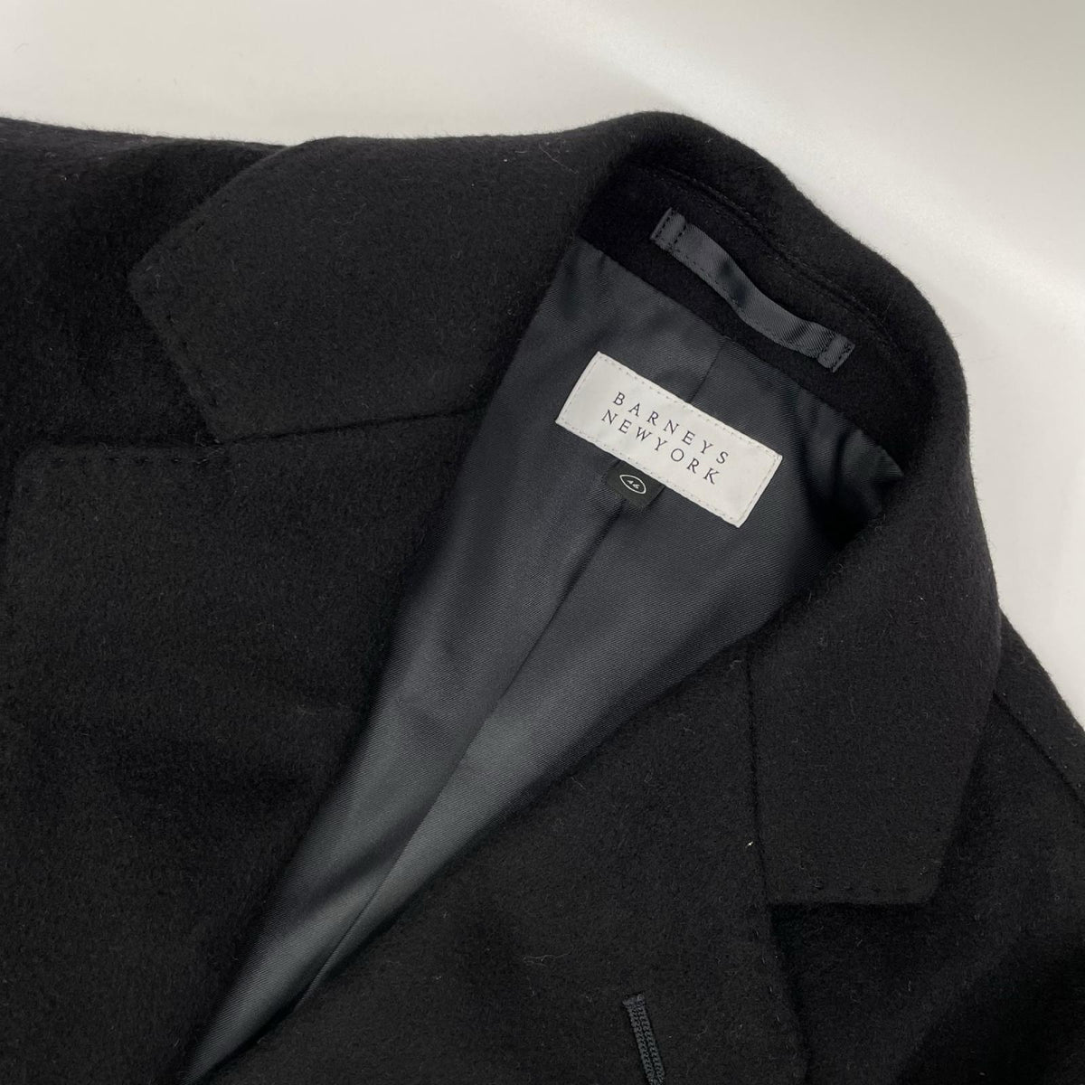 BARNEYSNEWYORK Black 100% Cashmere Chesterfield Coat Size 46